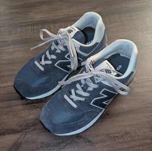 New Balance 574 Navy Blue and Gray Sneakers